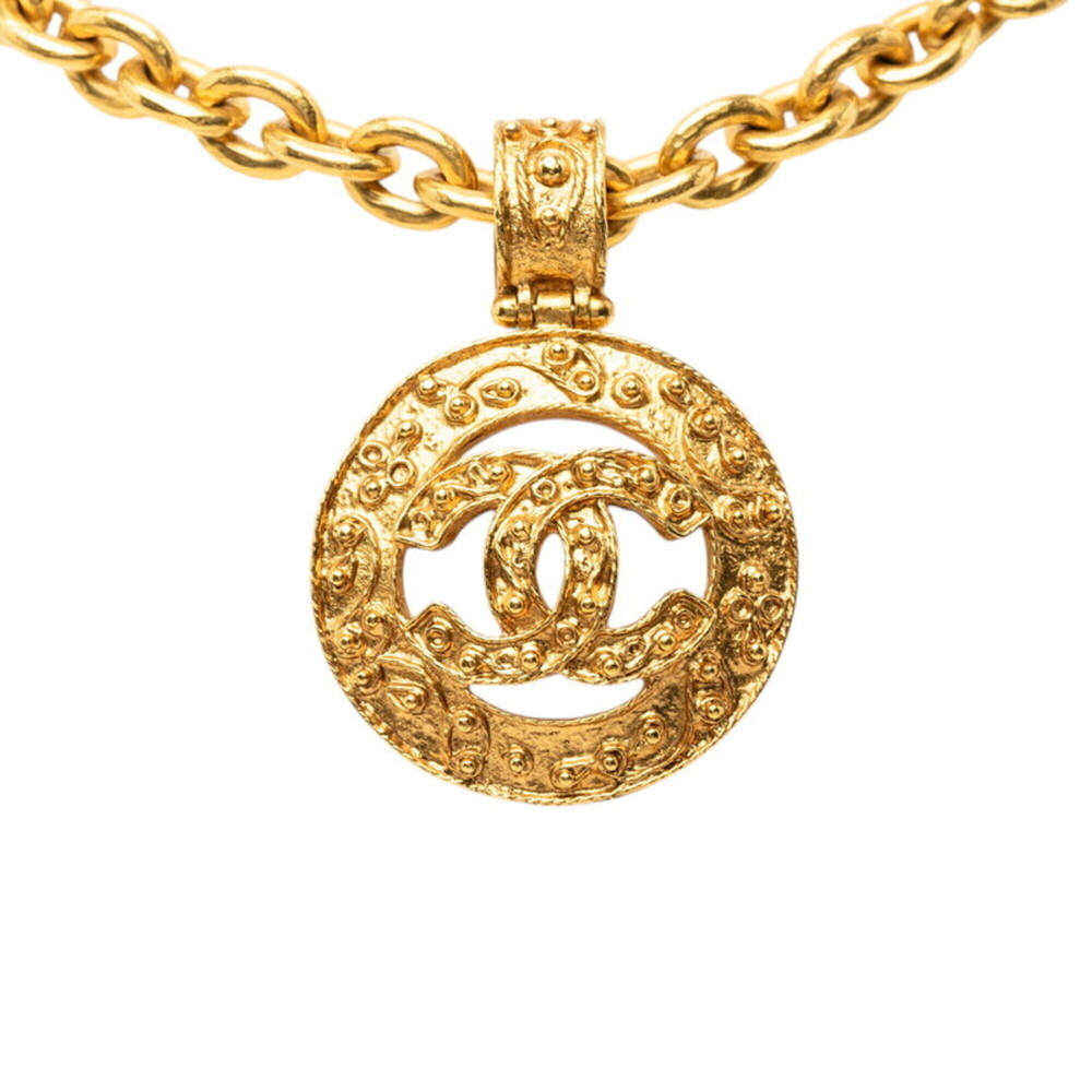 Chanel Vintage Coco Mark Chain Necklace Gold Plated Men's CHANEL
